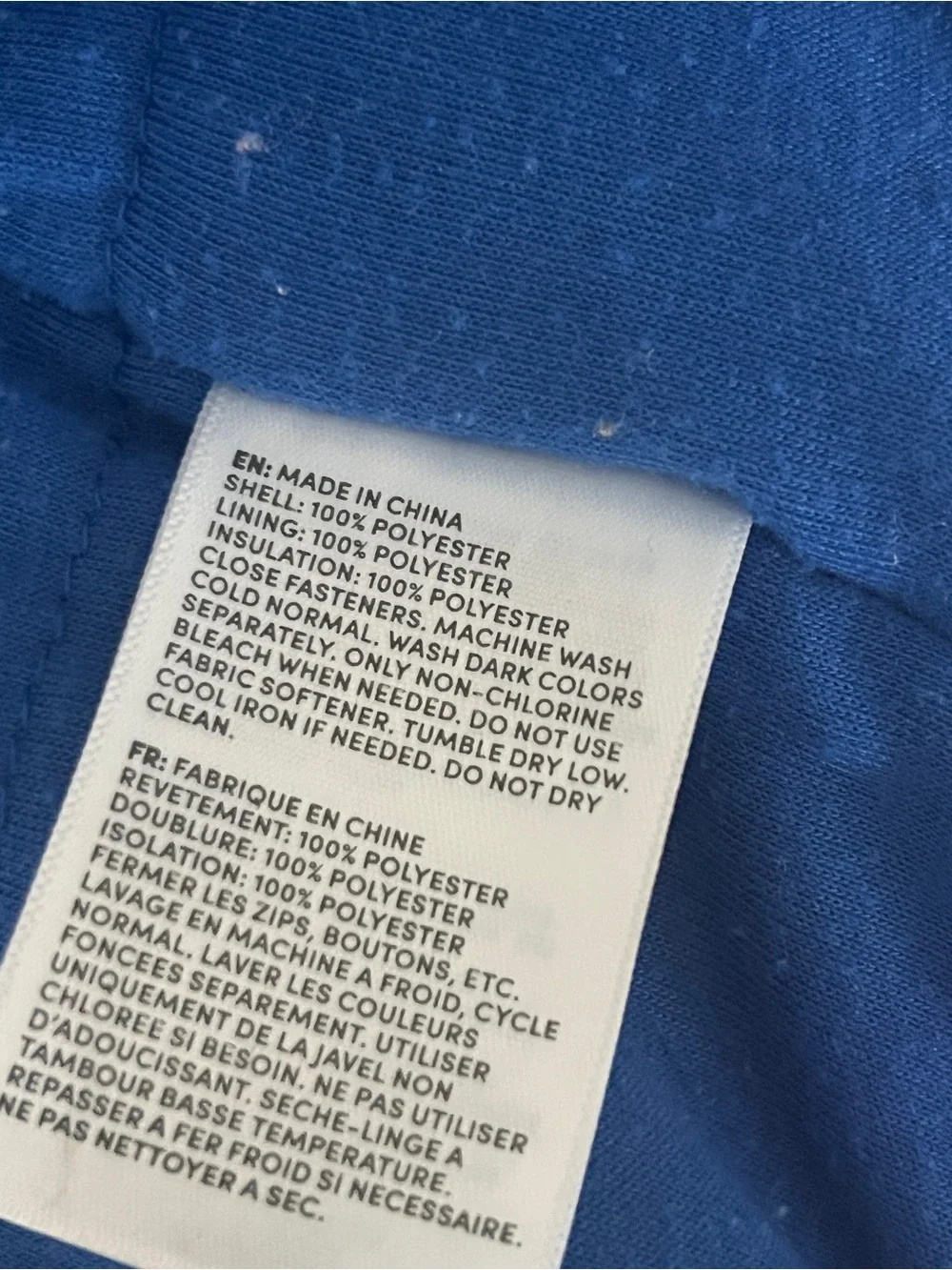 Lands' End Kids Blue Two-Tone Sherpa Puffer Jacket